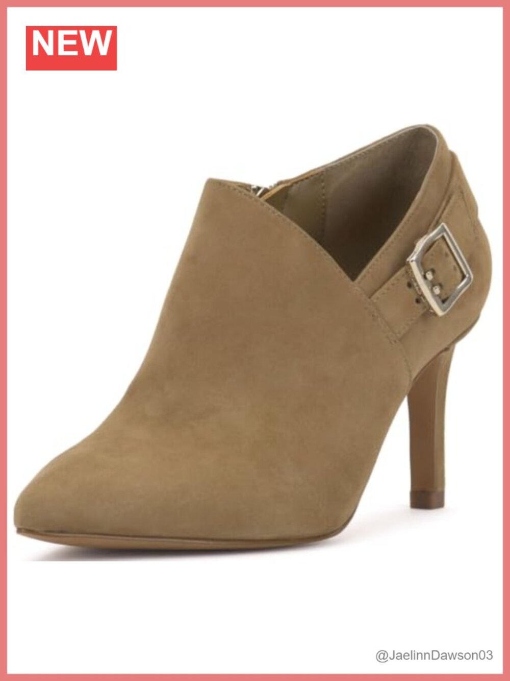 Suede Pointed Toe Stiletto Ankle Booties with Side Zip Buckle